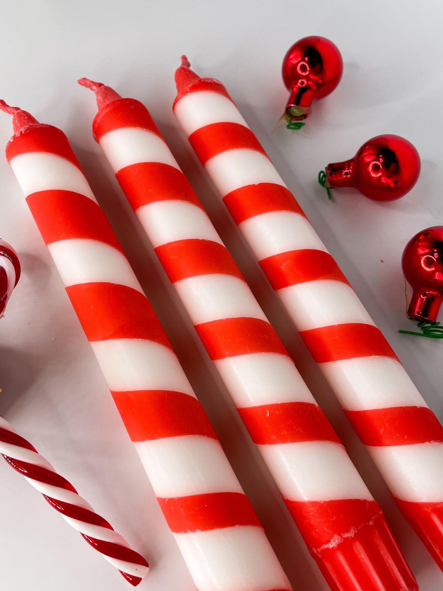 Candy Cane Candles Set of 3